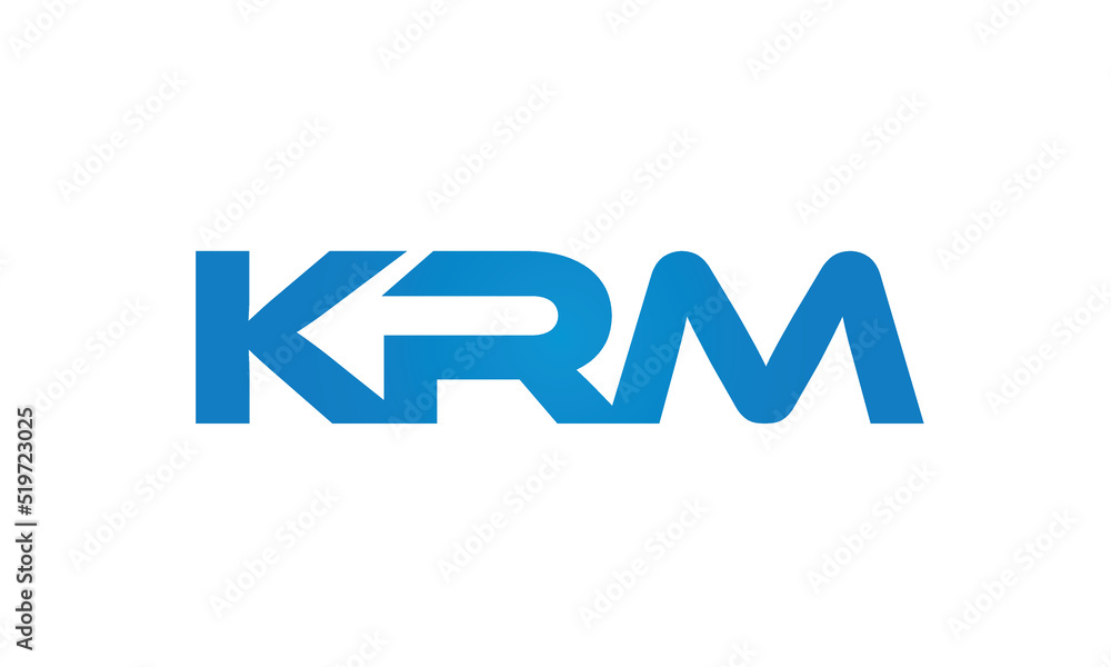 Connected KRM Letters logo Design Linked Chain logo Concept Connected KRM Letters logo Design Linked Chain logo Concept