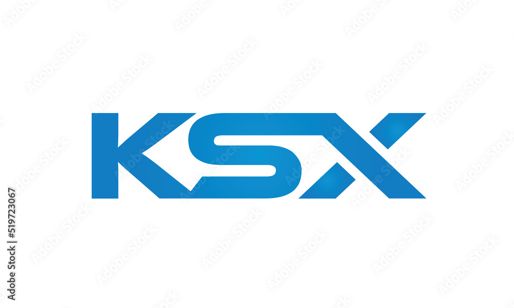 Connected KSX Letters logo Design Linked Chain logo Concept Connected KSX Letters logo Design Linked Chain logo Concept