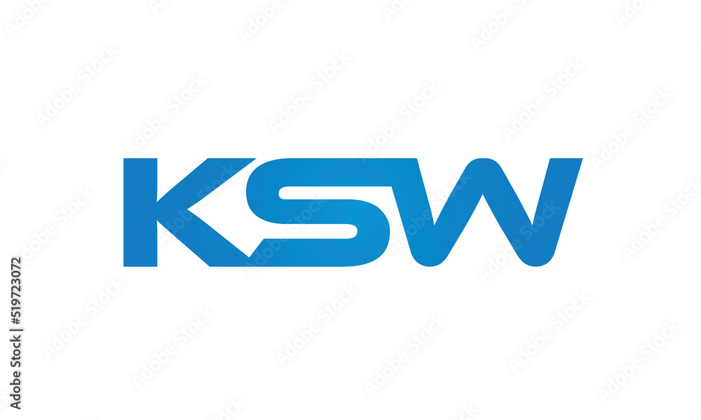 Connected KSW Letters logo Design Linked Chain logo Concept Connected KSW Letters logo Design Linked Chain logo Concept