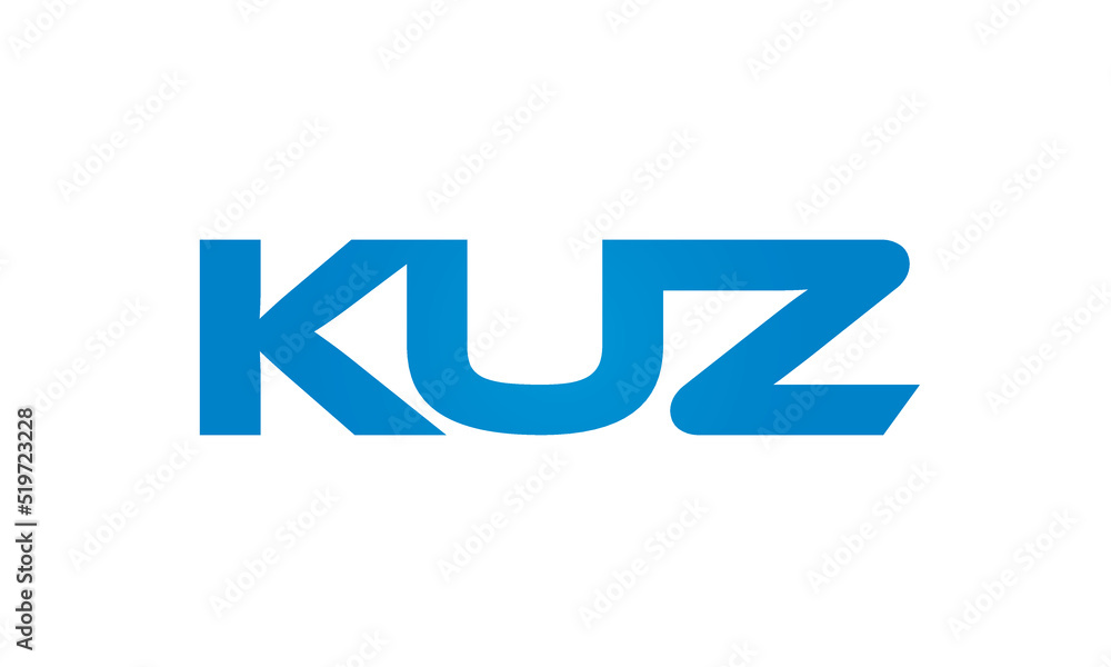 Connected KUZ Letters logo Design Linked Chain logo Concept