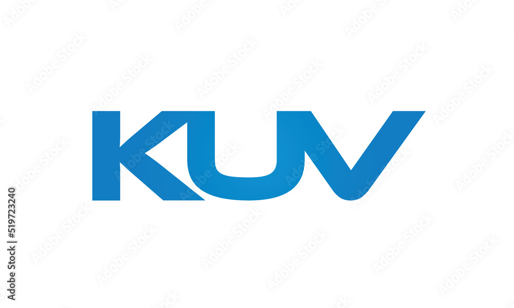 Connected KUV Letters logo Design Linked Chain logo Concept Connected KUV Letters logo Design Linked Chain logo Concept