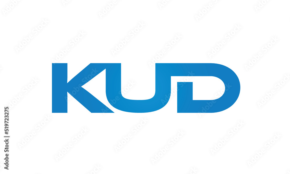 Connected KUD Letters logo Design Linked Chain logo Concept