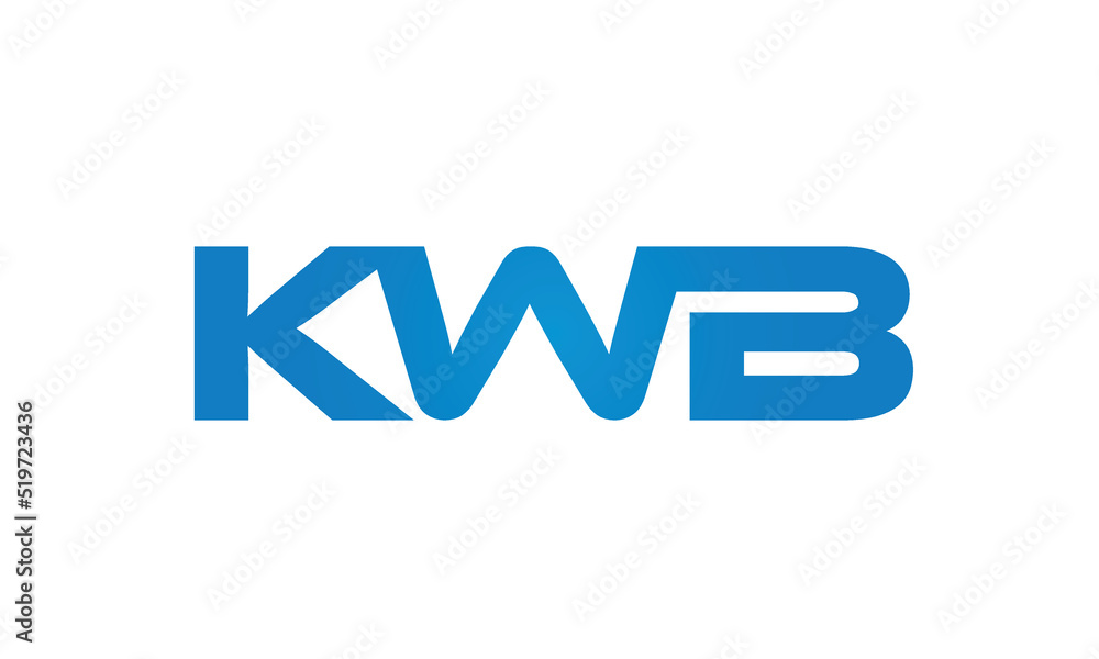Connected KWB Letters logo Design Linked Chain logo Concept Connected KWB Letters logo Design Linked Chain logo Concept