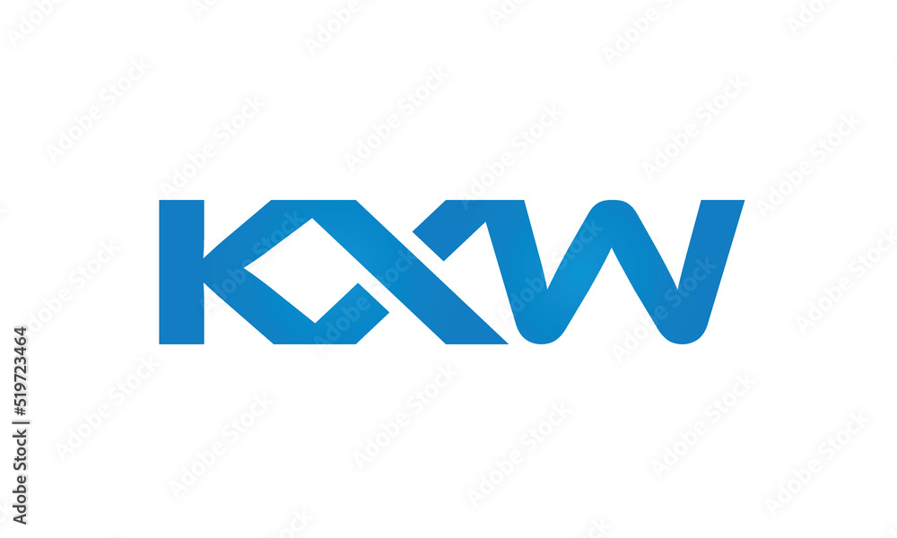Connected KXW Letters logo Design Linked Chain logo Concept Connected KXW Letters logo Design Linked Chain logo Concept
