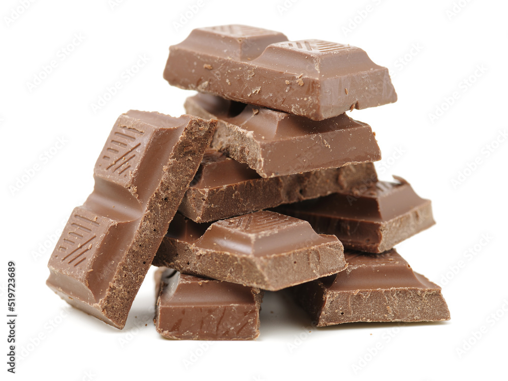 stack of chocolate on white background stack of chocolate on white background