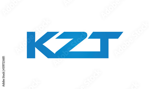 Connected KZT Letters logo Design Linked Chain logo Concept 