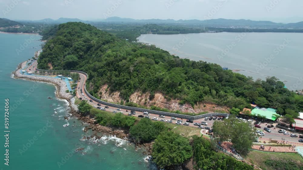 Noen Nang Phaya Viewpoint landmark chanthaburi of thailand,High angle view from drone Noen Nang Phaya Viewpoint landmark chanthaburi of thailand,High angle view from drone