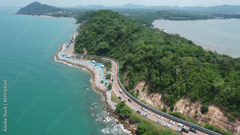 Noen Nang Phaya Viewpoint landmark chanthaburi of thailand,High angle view from drone Noen Nang Phaya Viewpoint landmark chanthaburi of thailand,High angle view from drone
