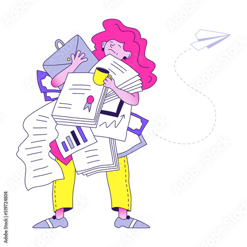 Businesswoman under workload