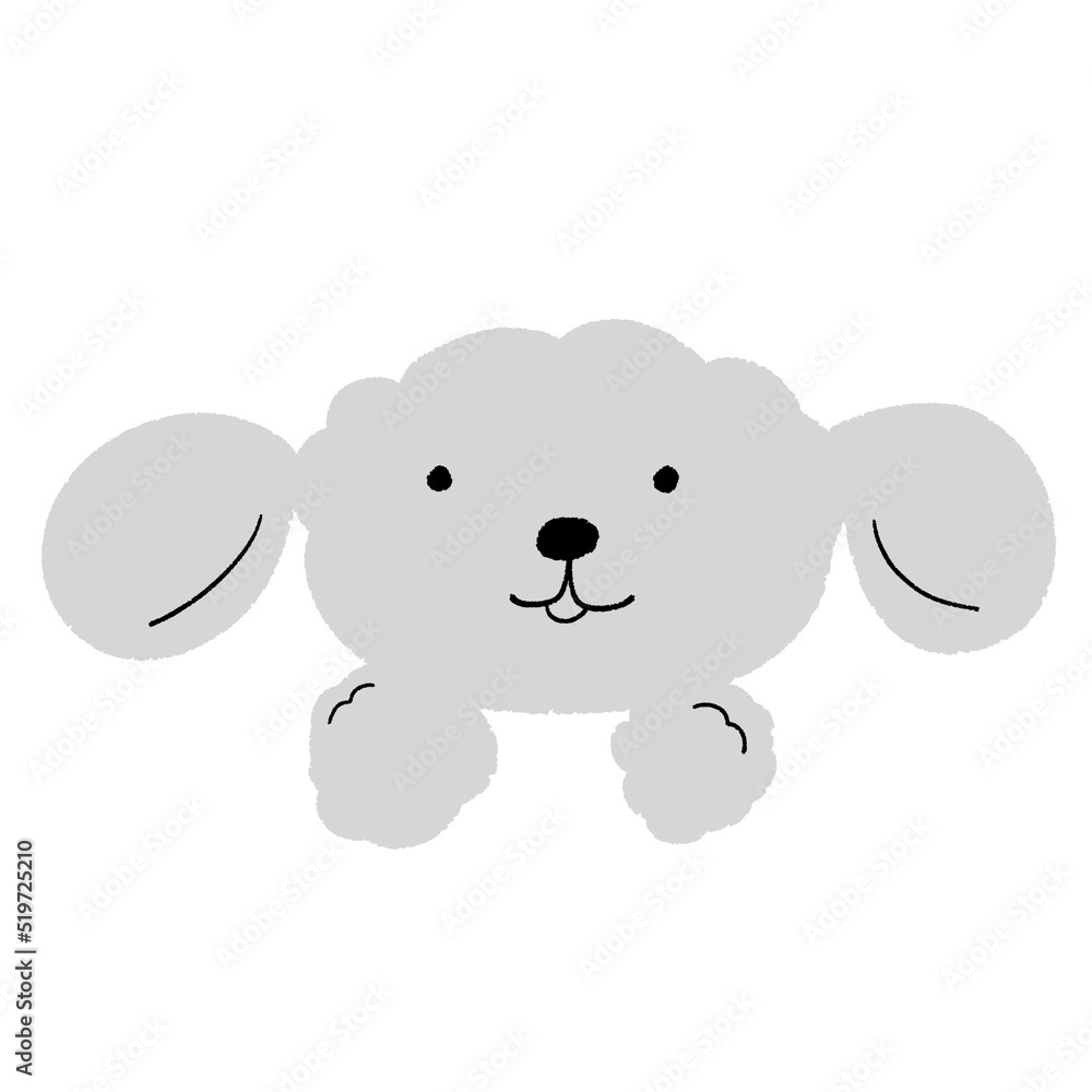 Cute gray dog simple drawing Cute gray dog simple drawing