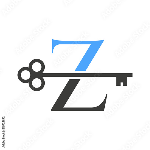 Wallpaper Mural Letter Z Real Estate Logo Concept With Home Lock Key Vector Template. Luxury Home Logo Key Sign Torontodigital.ca