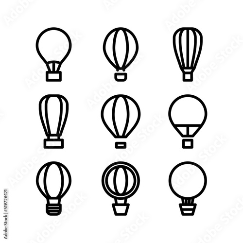 hot air balloon icon or logo isolated sign symbol vector illustration - high quality black style vector icons 