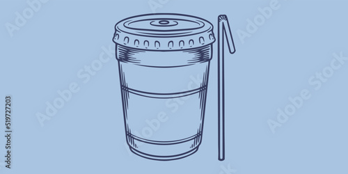 Hand drawing fast food set ...