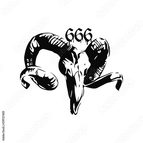 goat head silhouette illustration vector