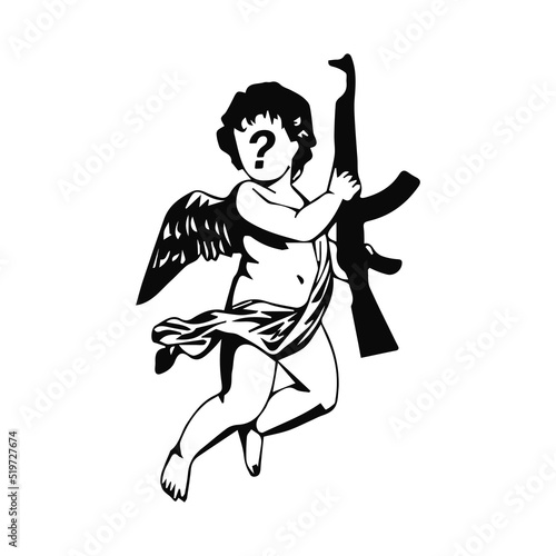 baby angel vector holding gun