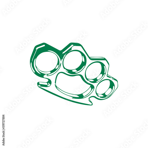green brass knuckle illustration vector