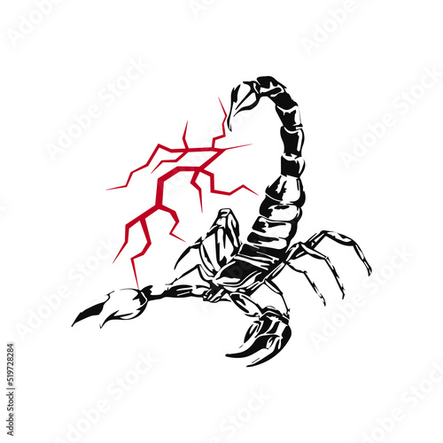 vector scorpion with red lightning