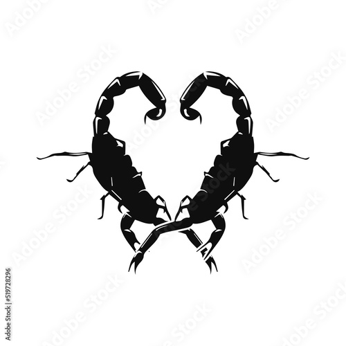 vector heart shaped scorpion concept