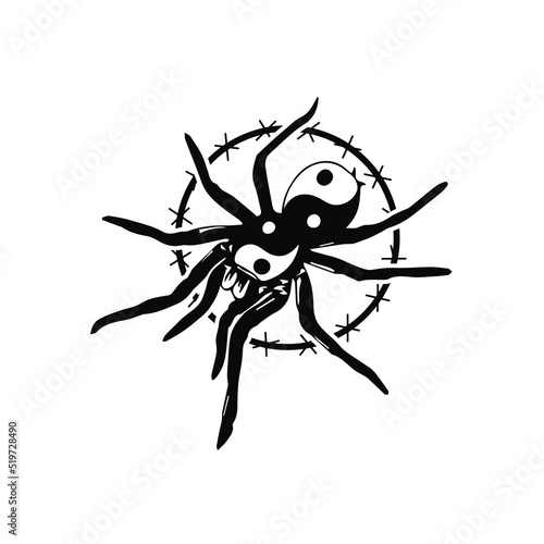 spider vector with barbed wire loop