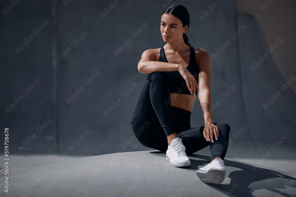 Woman resting after nice workout session