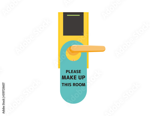 ホテルのドアプレート　Please make up this room