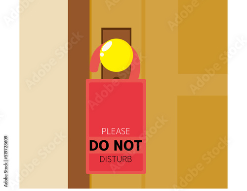 ホテルのドアプレート　Do Not Disturb　ベクターイラスト