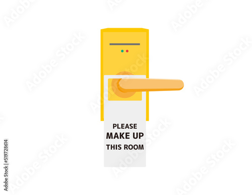 ホテルのドアプレート　Please make up this room