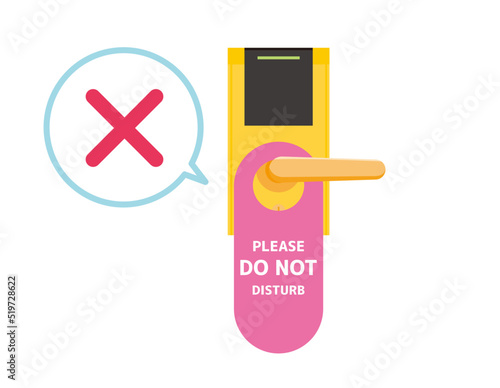 ホテルのドアプレート　Do Not Disturb　ベクターイラスト