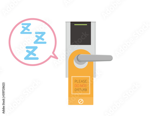ホテルのドアプレート　Do Not Disturb　ベクターイラスト