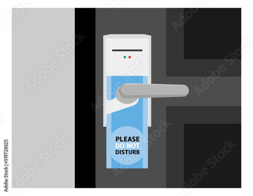 ホテルのドアプレート　Do Not Disturb　ベクターイラスト