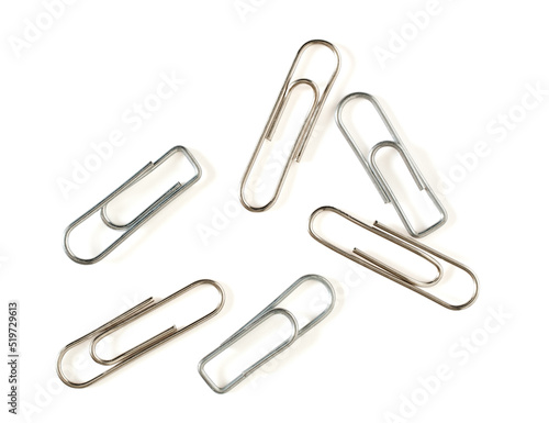 paper clips isolated on white background photo
