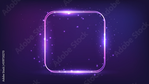 Neon double frame with shining effects