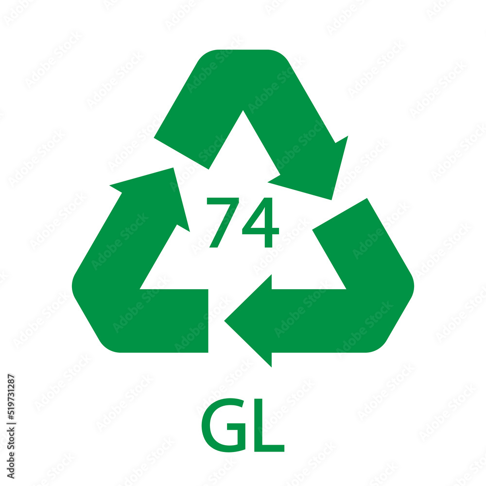 Bottle glass light brown. Glass recycling code 74 GL. Vector illustration Bottle glass light brown. Glass recycling code 74 GL. Vector illustration