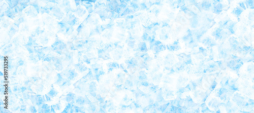 Horizontal background image with many ice cubes laid out photo