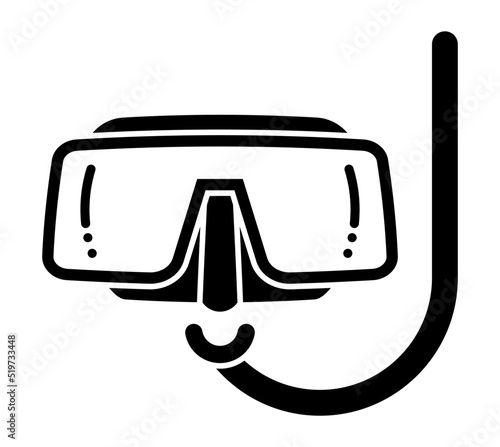 Flat icon of a scuba mask, diving symbol 