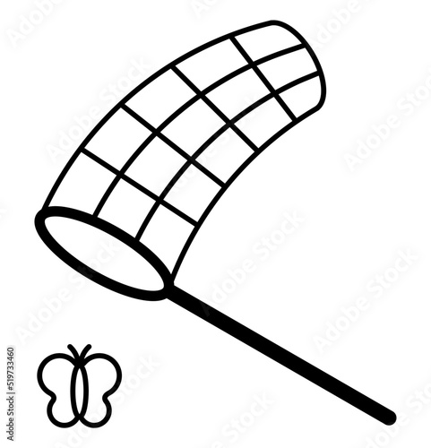 Flat icon of a scoop net