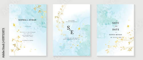 Photographie Luxury botanical wedding invitation card template