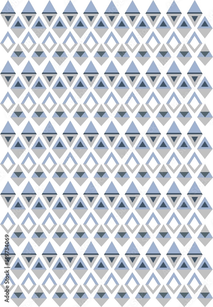 Geometric pieces with diamond pattern Geometric pieces with diamond pattern