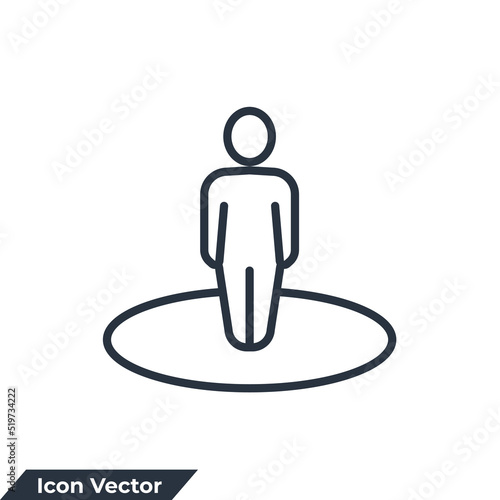 you are here icon logo vector illustration. Destination symbol template for graphic and web design collection