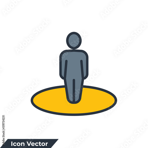 you are here icon logo vector illustration. Destination symbol template for graphic and web design collection