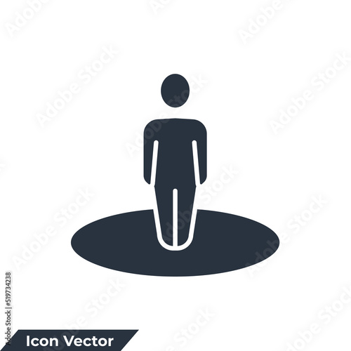 you are here icon logo vector illustration. Destination symbol template for graphic and web design collection