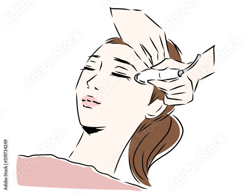 眼科の治療を受ける女性