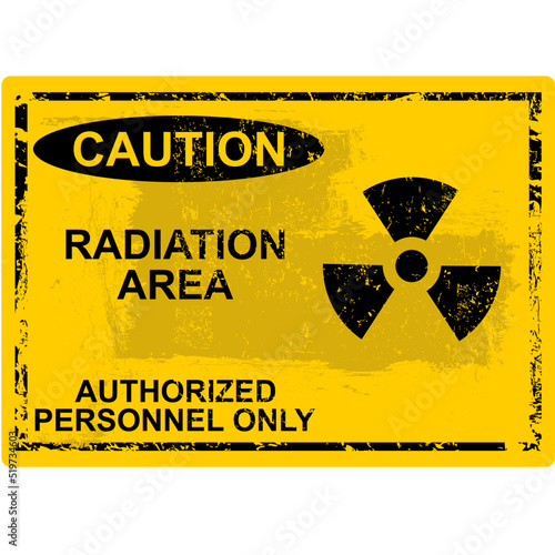 CAUTION, RADIATION AREA, SIGN VECTOR