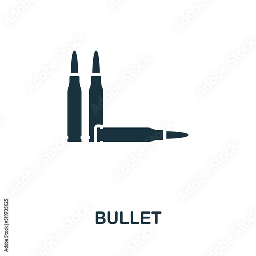 Bullet icon. Monochrome simple line War icon for templates, web design and infographics