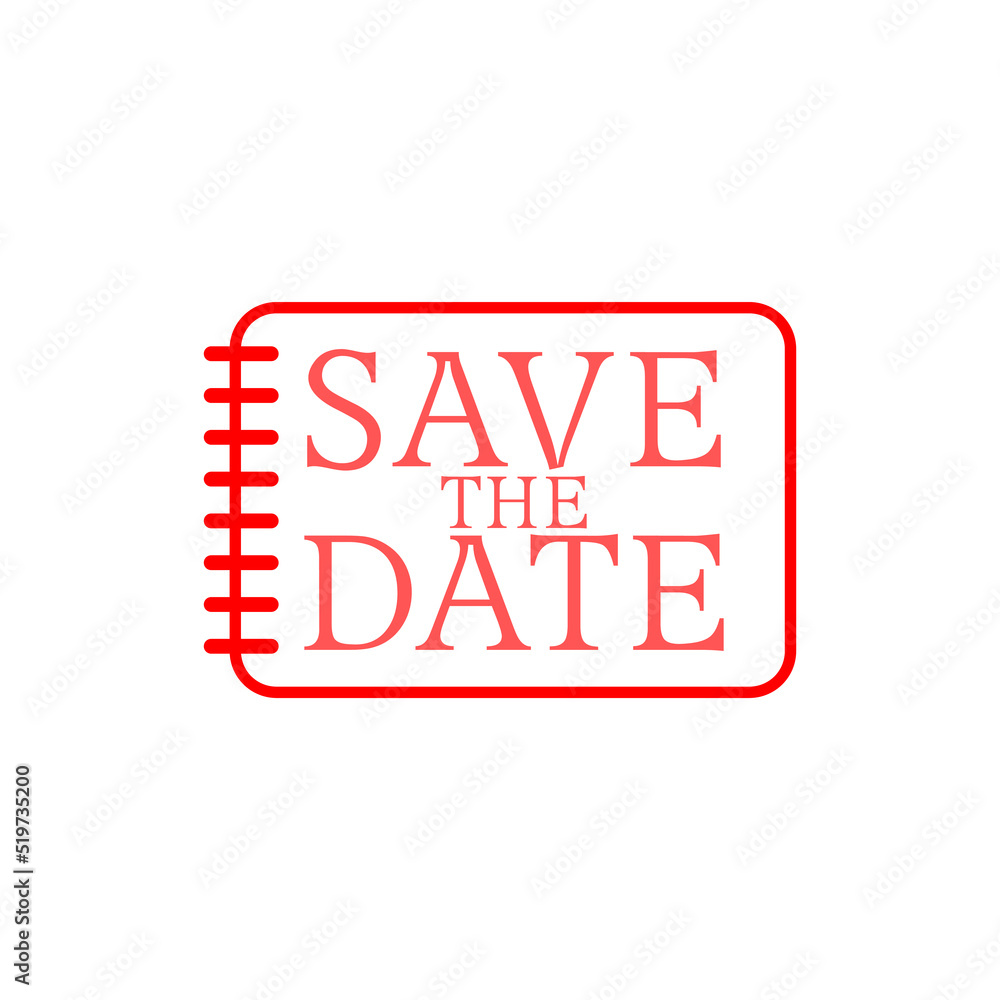 Save the date text icon for graphic design, logo, website, social media isolated on white background Save the date text icon for graphic design, logo, website, social media isolated on white background