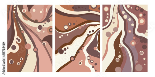 Chocolate abstract background. Coffee texture set.