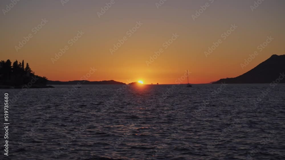 Panorama Of Orange Sunset Over The Sea. - wide Panorama Of Orange Sunset Over The Sea. - wide