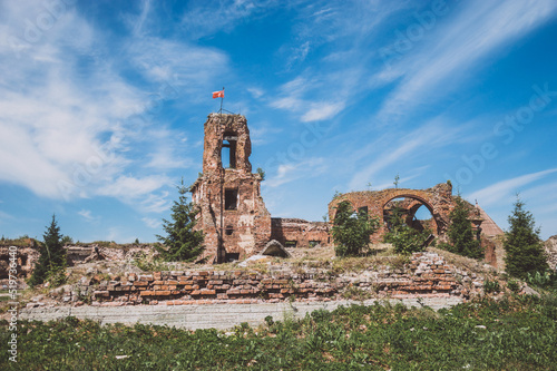 Ruins of the church in the fortress of Oreshek in Russia