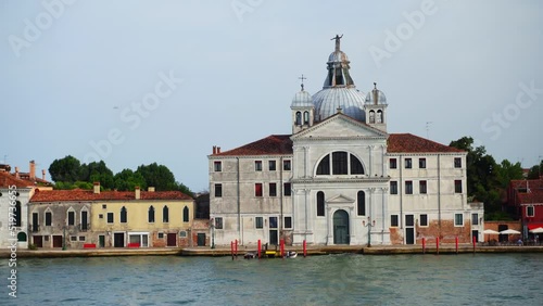 Church Santa Maria Della Presentazione (Le Zitelle) On Embankment Of Giudecca Island In Venice, Italy. POV photo