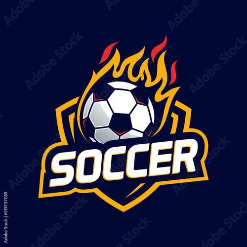 Soccer Football Badge Logo Design Templates. Sport Team Identity Vector Illustration.